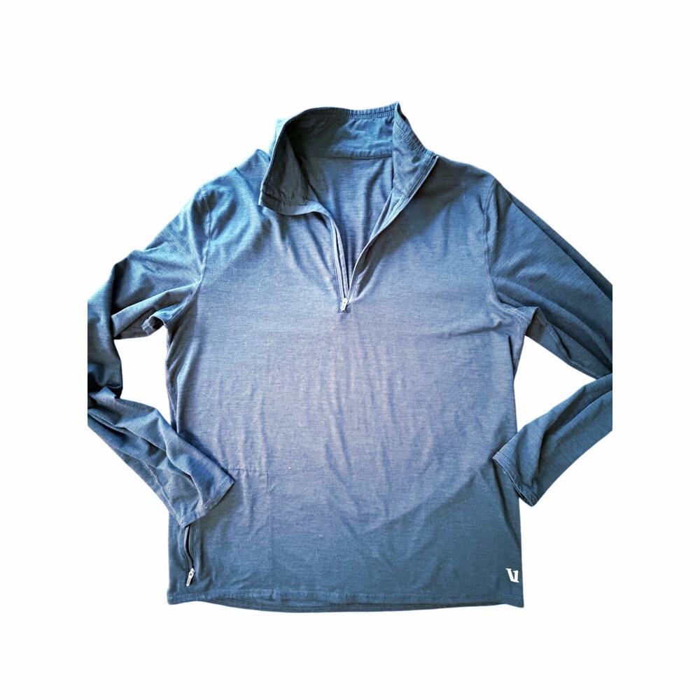 Vuori Men’s Ease Performance Half Zip Shirt Pullover Blue Medium